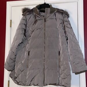 1 Madison Fox Trim Hood Plus Size Jacket Size 3X
